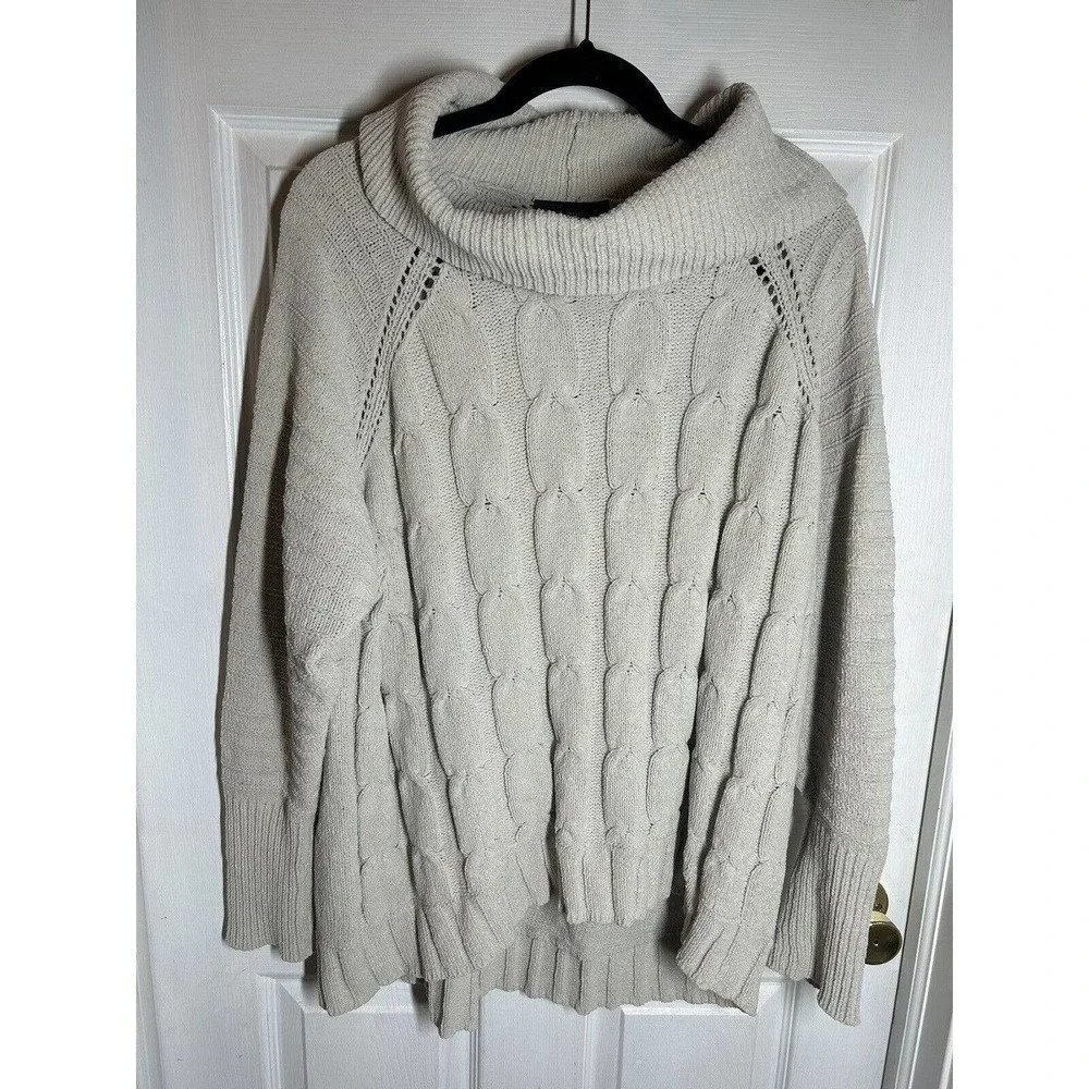 Lane Bryant Women’s Cowl Neck Sweater Size 22/24 Beige